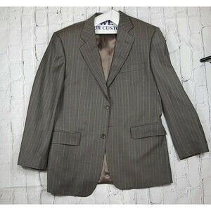 Ermenegildo Zegna Trofeo Scheda Brown/Beige Wool Blazer Size 40 Drop 6R